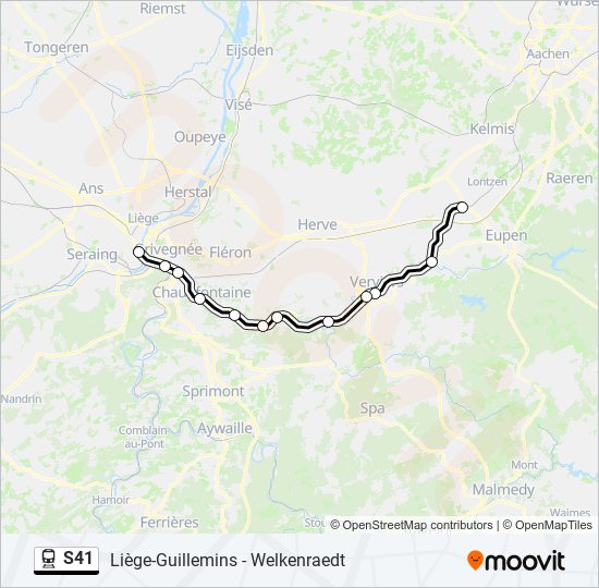 S41 train Line Map