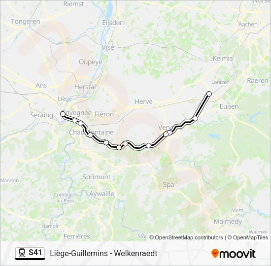 S41 Train Line Map