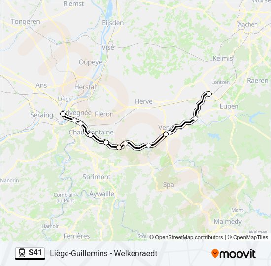 S41 Train Line Map