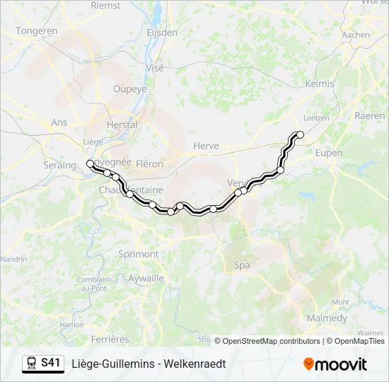 S41 Train Line Map