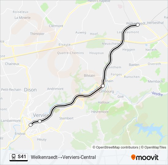 S41 train Line Map