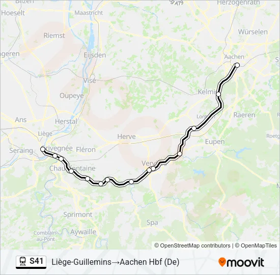 S41 Train Line Map
