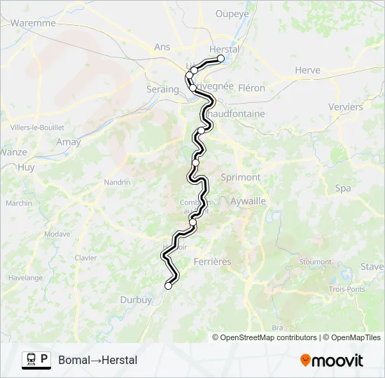 P Train Line Map