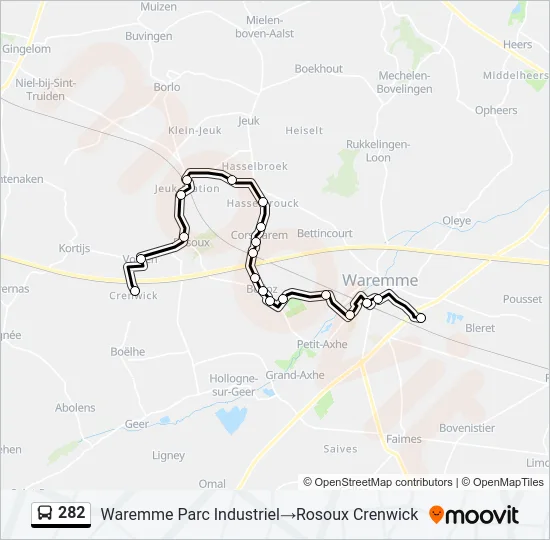 282 Bus Line Map