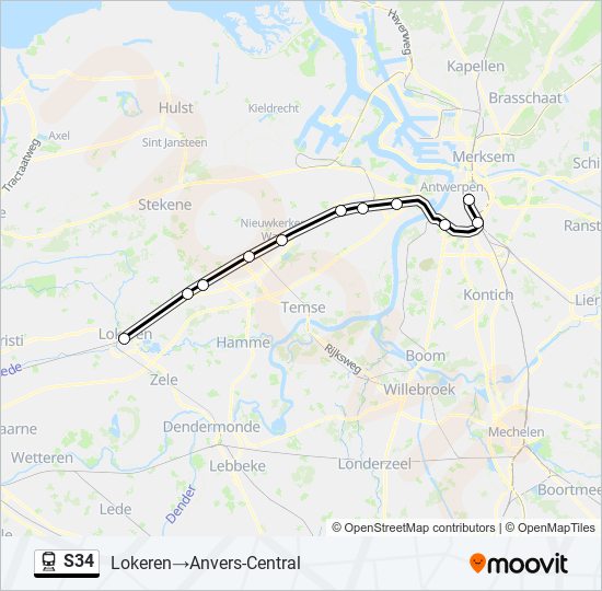 S34 train Line Map