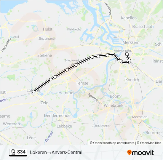 S34 Train Line Map