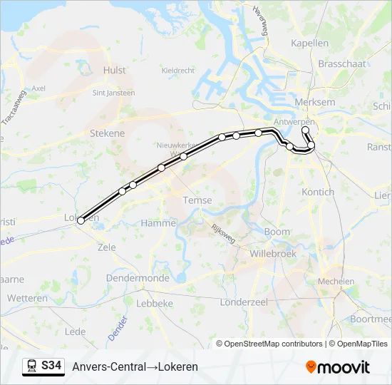 S34 Train Line Map