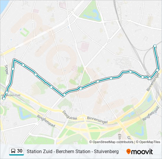 30 bus Line Map