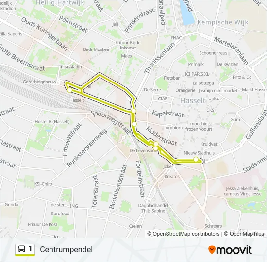 1 Bus Line Map