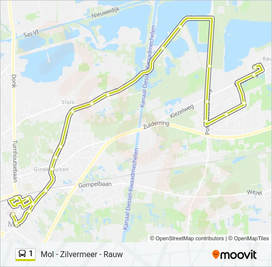 1 Bus Line Map