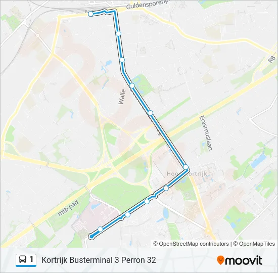 1 Bus Line Map