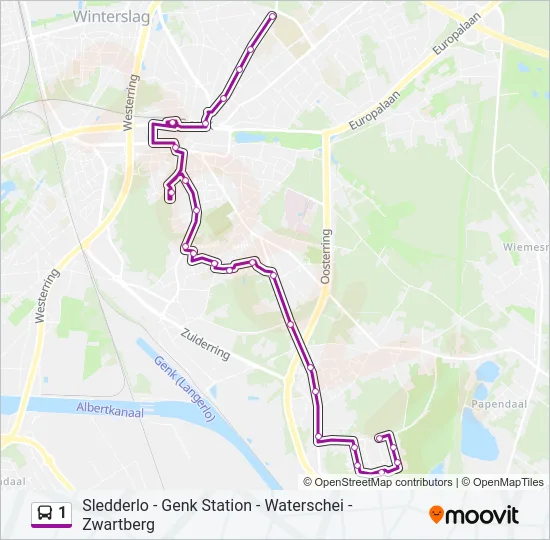 1 Bus Line Map