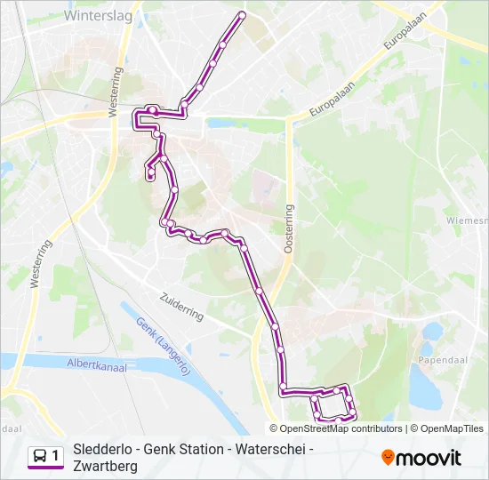 1 Bus Line Map