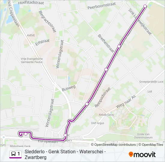 1 Bus Line Map