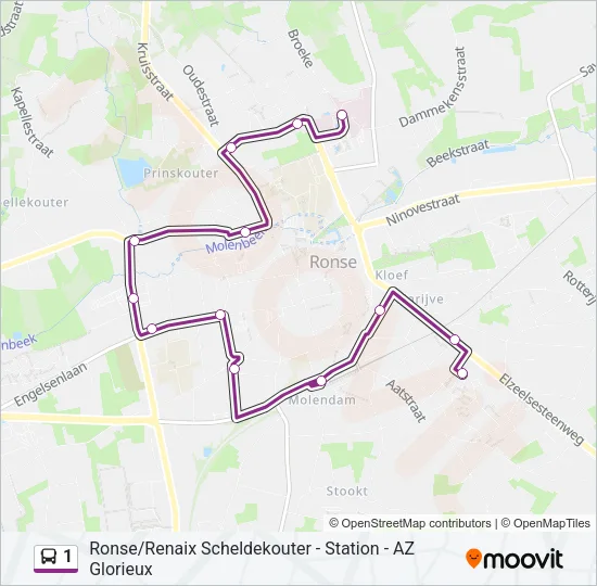 1 Bus Line Map