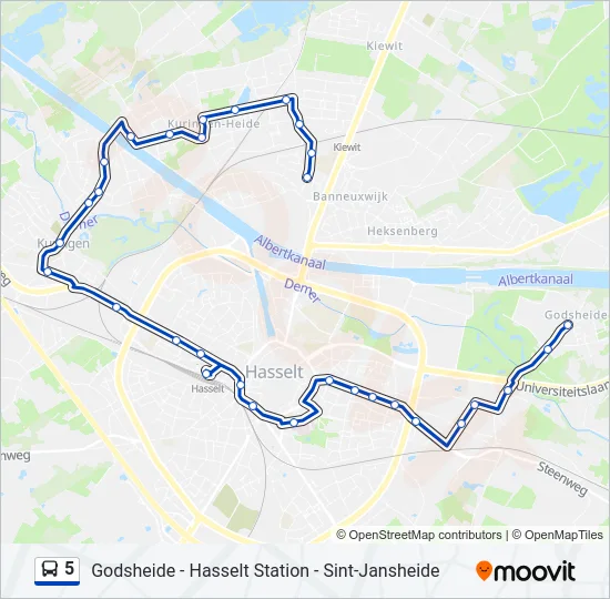 5 Bus Line Map