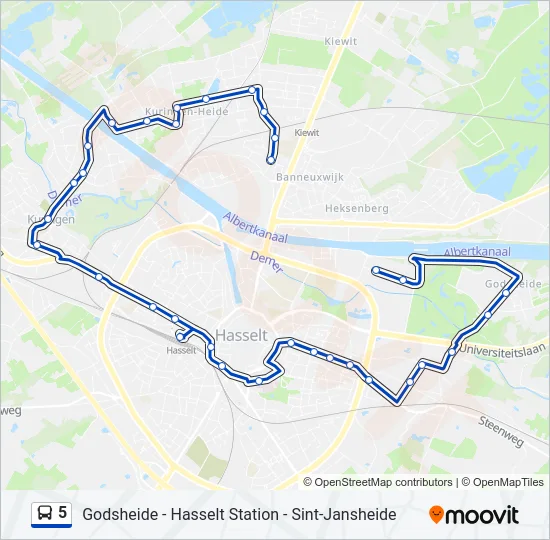 5 Bus Line Map
