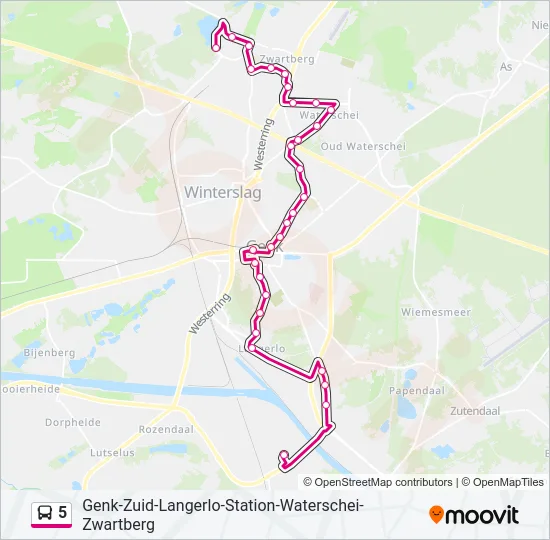 5 Bus Line Map