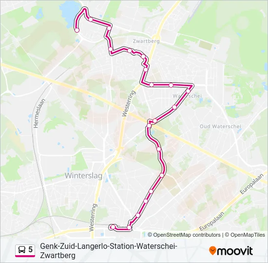 5 Bus Line Map