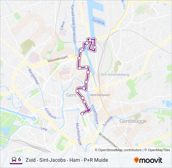 Plan de la ligne 6 de bus