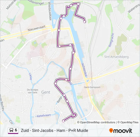 Bus 6 lijnkaart