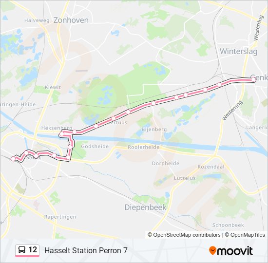 Plan de la ligne 12 de bus