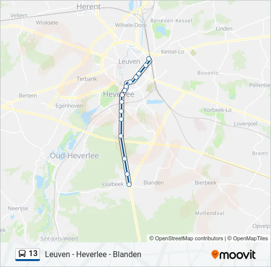 13 Bus Line Map