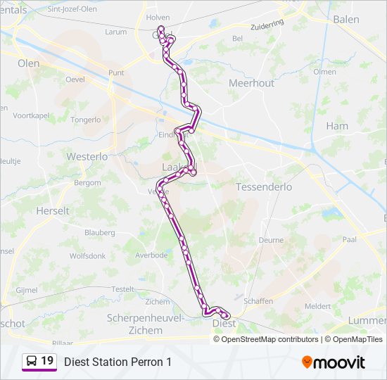 19 bus Line Map