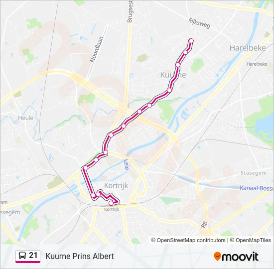 21 Bus Line Map