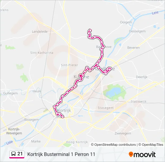 21 Bus Line Map