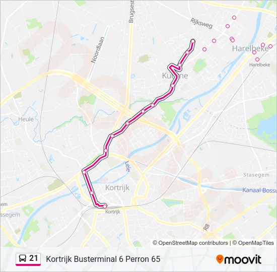 21 Bus Line Map