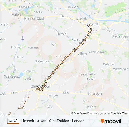 21 Bus Line Map