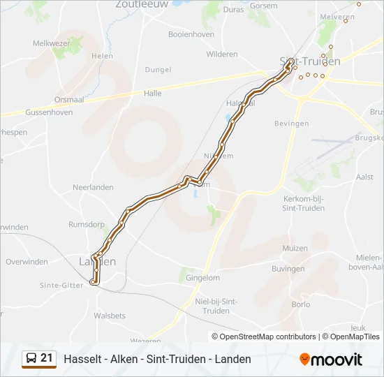 21 Bus Line Map