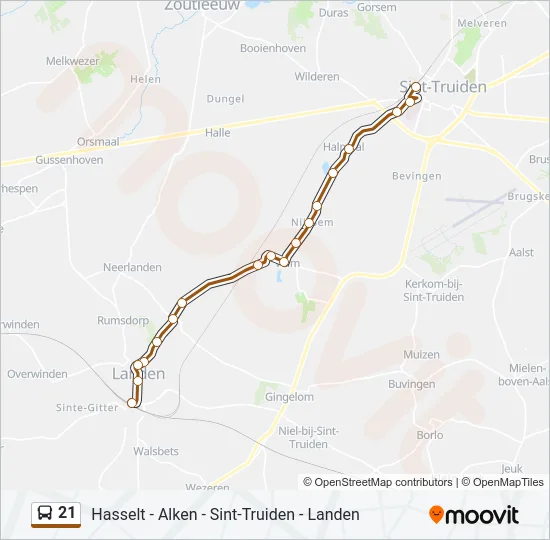 21 Bus Line Map