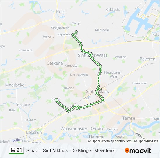 21 bus Line Map