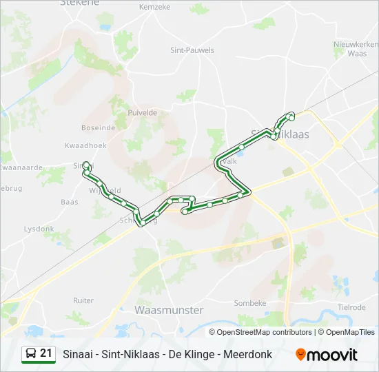 21 Bus Line Map