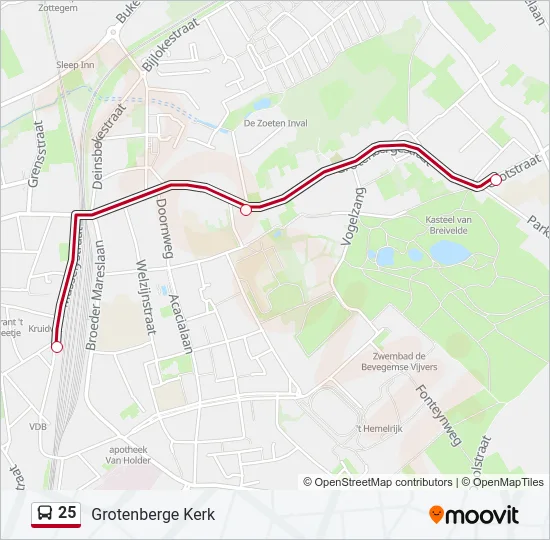 25 Bus Line Map