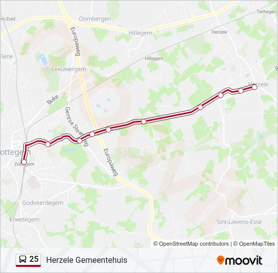 25 Bus Line Map
