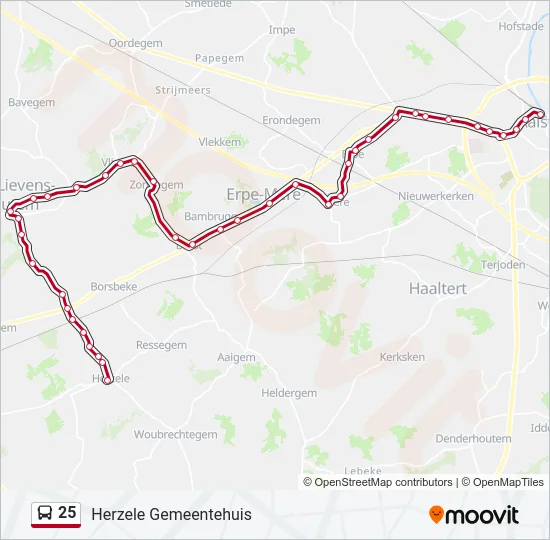 25 Bus Line Map