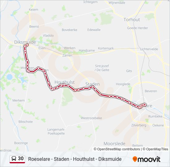 Plan de la ligne 30 de bus