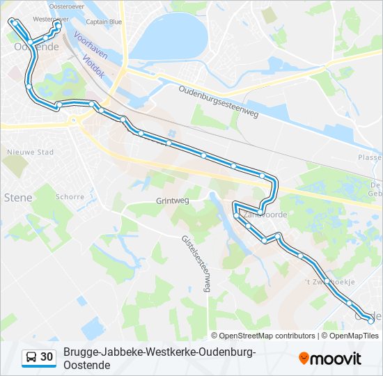 30 Route: Schedules, Stops & Maps - Oudenburg Stadhuis (Updated)