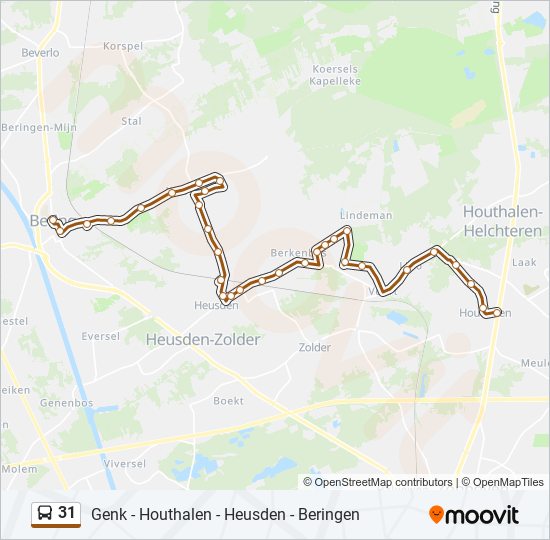 Plan de la ligne 31 de bus