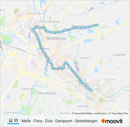 33 Bus Line Map