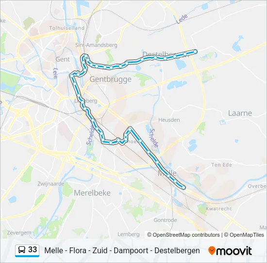 33 Bus Line Map