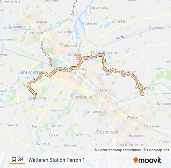 34 Bus Line Map