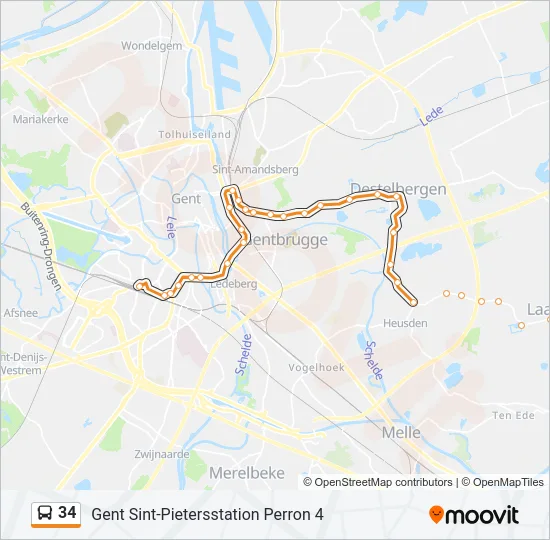 34 Bus Line Map