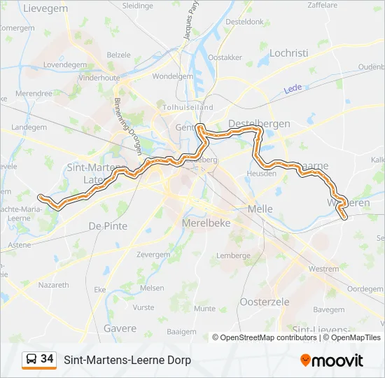 34 Bus Line Map
