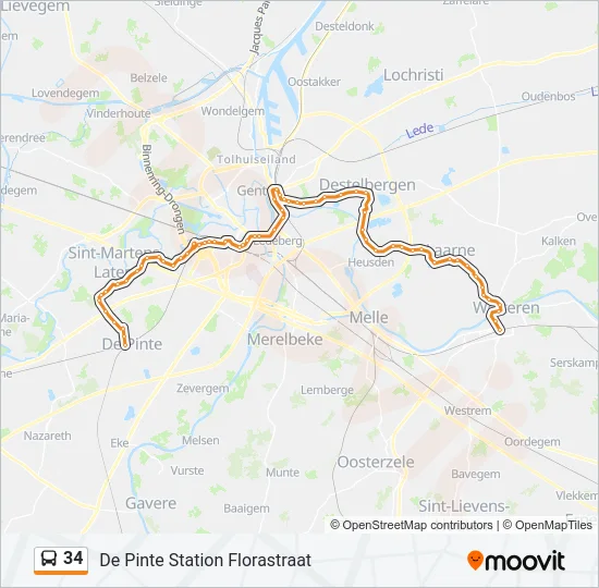 34 Bus Line Map
