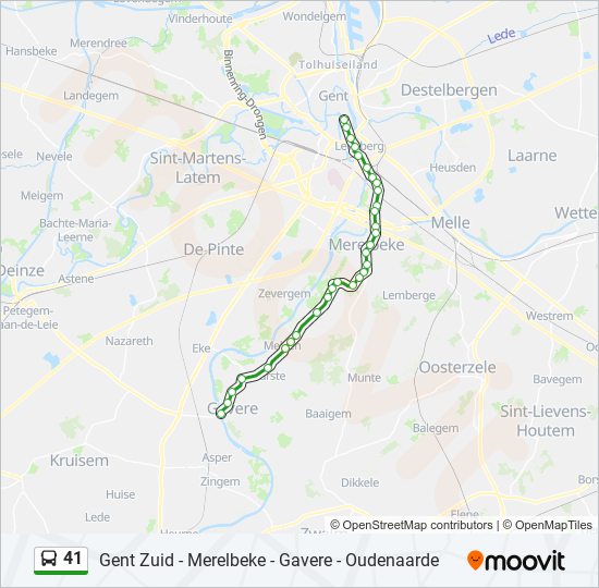 Plan de la ligne 41 de bus