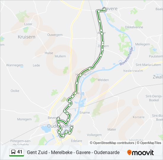 Plan de la ligne 41 de bus